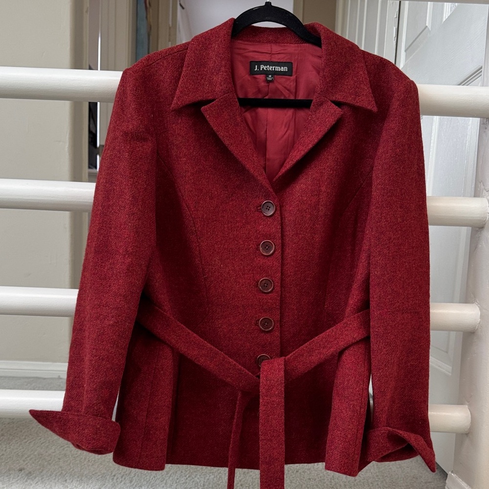 J. Peterman Women's Deep Red Wool Blazer